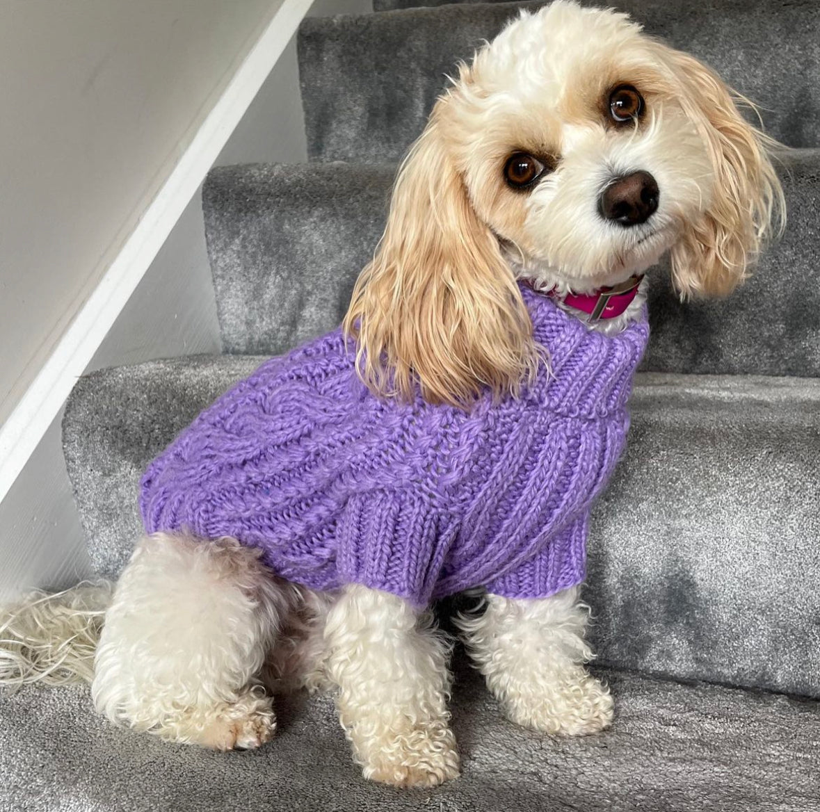 Hand-knitted Jumper - Purple