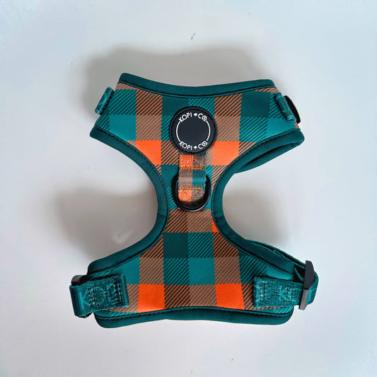 Barking Plaid| Adjustable Harness *XS Only*