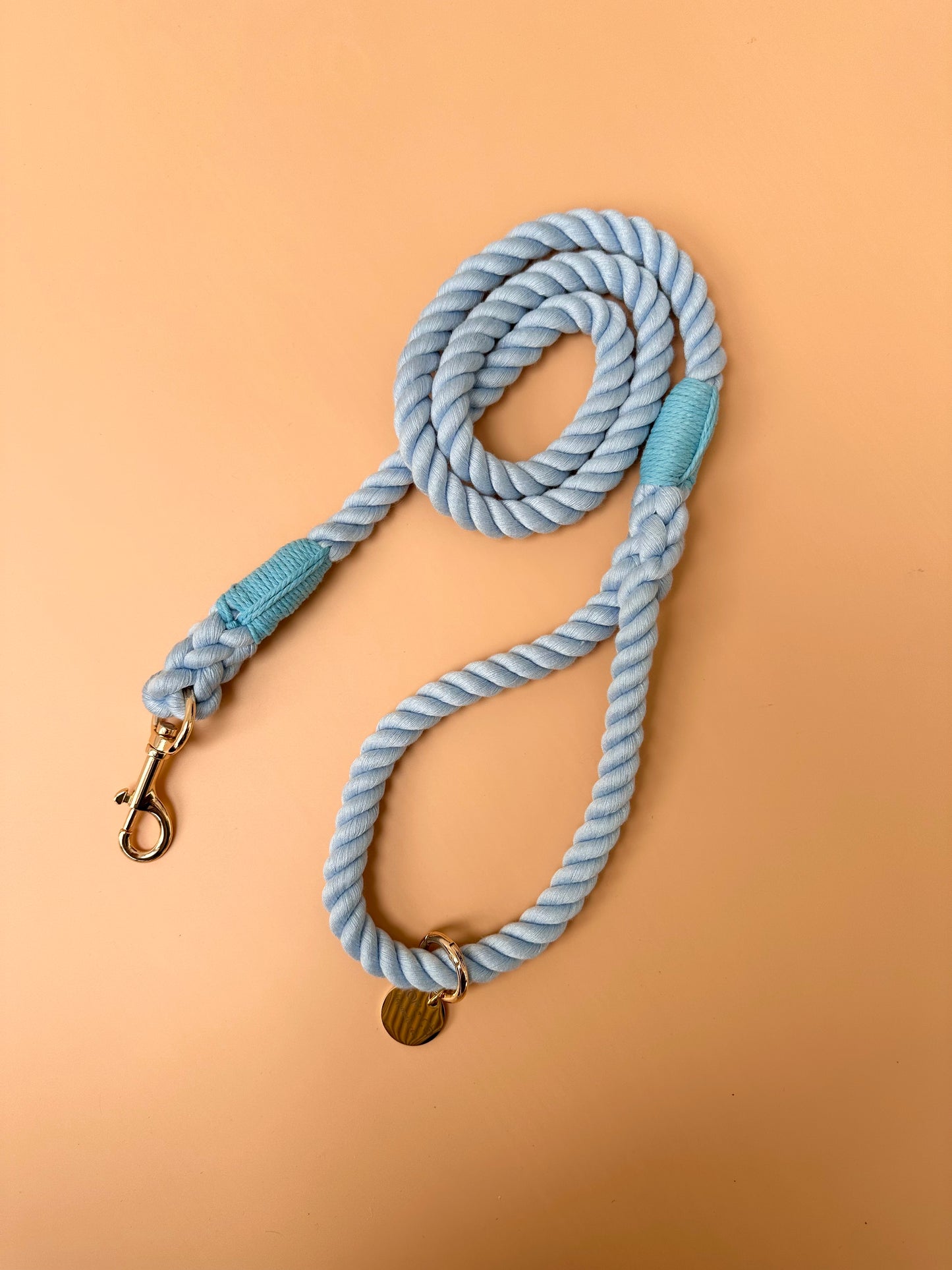 Cotton Rope Lead - Baby Blue