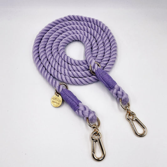 Multiway Cotton Rope Lead - Lavender