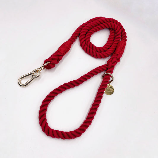 Cotton Rope Lead - Red