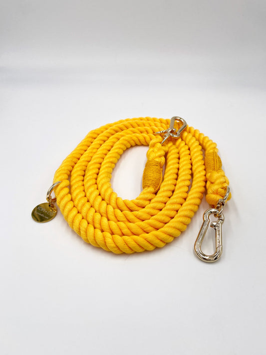 Multiway Cotton Rope Lead - Yellow