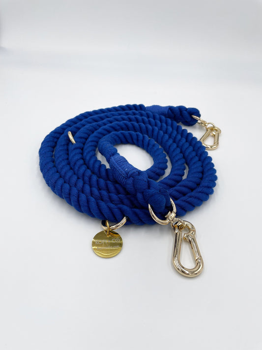 Multiway Cotton Rope Lead - Royal Blue
